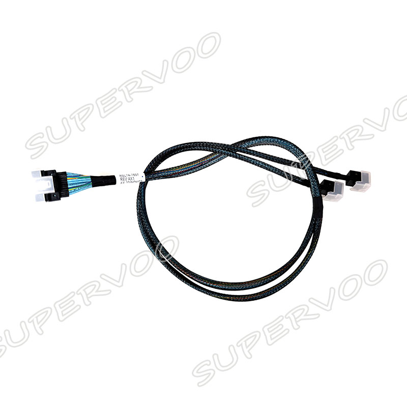 05-60003-00 Cable x8 8654 to 2x4 8643, SFF-8654 x4 (SlimSAS) to 2 SFF-8643 x4 SAS Connections 1M